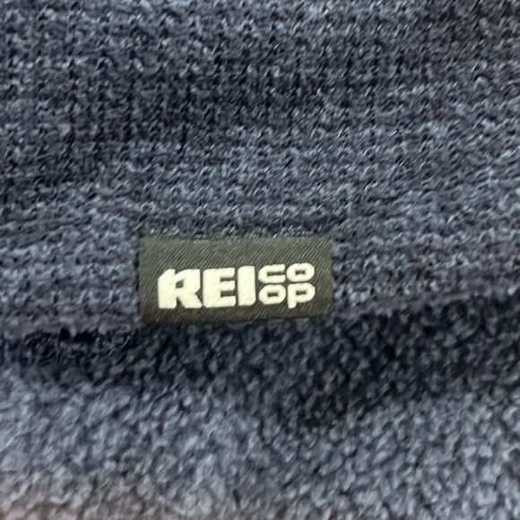 REI co op blue mock neck textured zip up fleece jacket size medium - Picture 7 of 9